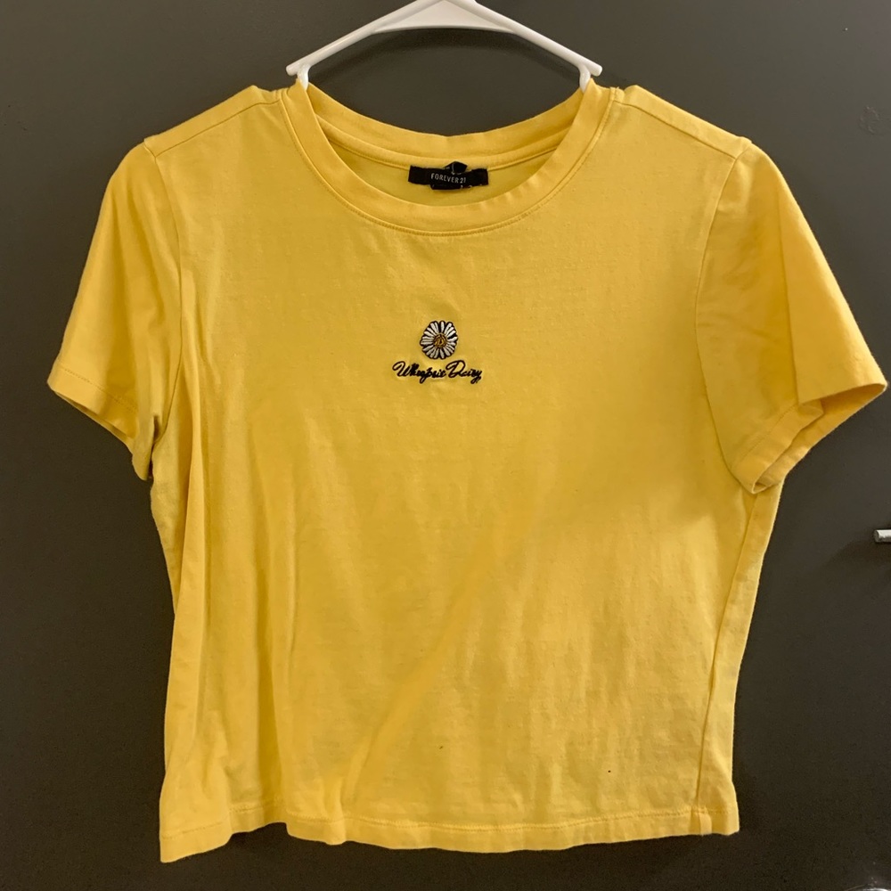 Whoopsie Daisy yellow crop top